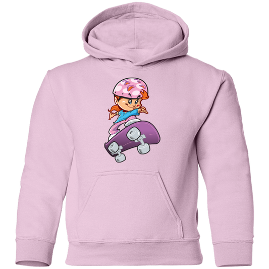 Skater Girl Cartoon Kids Hoodie