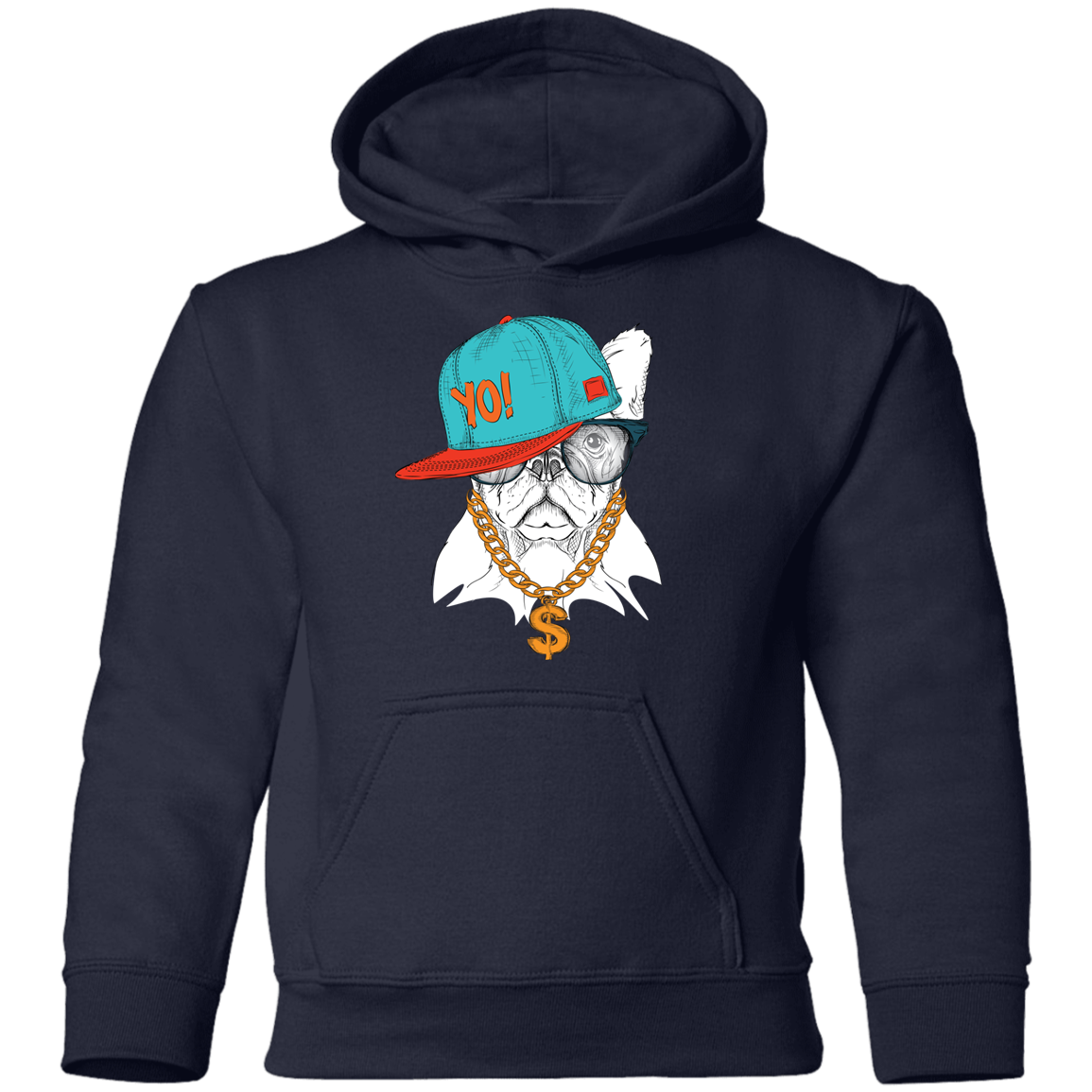Hip Hop French Bulldog Kids Hoodie