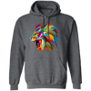 Colorful Abstract Lion Hoodie Charcoal XL