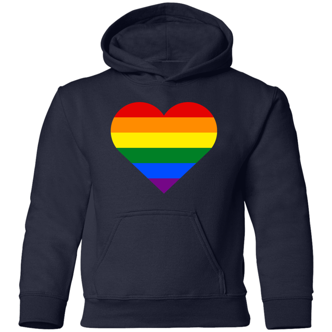 Rainbow Stripes Heart Kids Hoodie