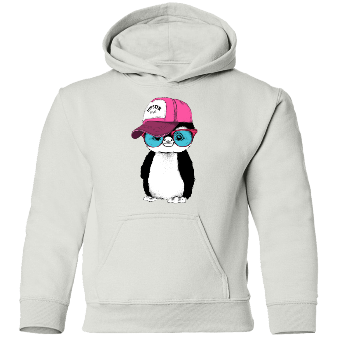 Hipster Penguin Kids Hoodie