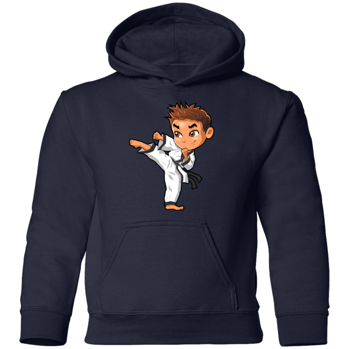 Karate Cartoon Boy Kids Hoodie