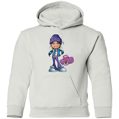 Cartoon Girl Boombox Kids Hoodie