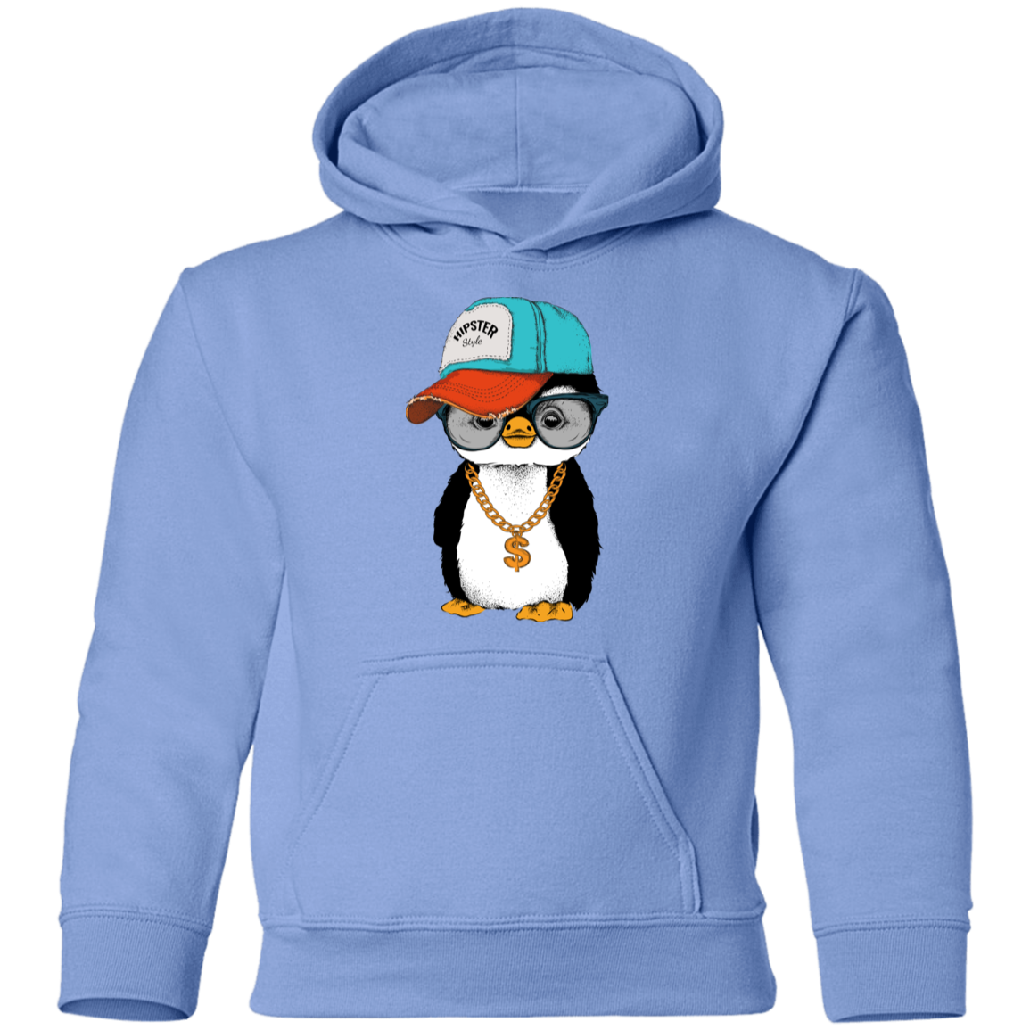 Cool Hipster Penguin Kids Hoodie