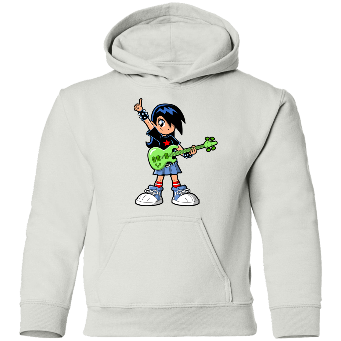 Guitar Girl Cartoon Kids Hoodie