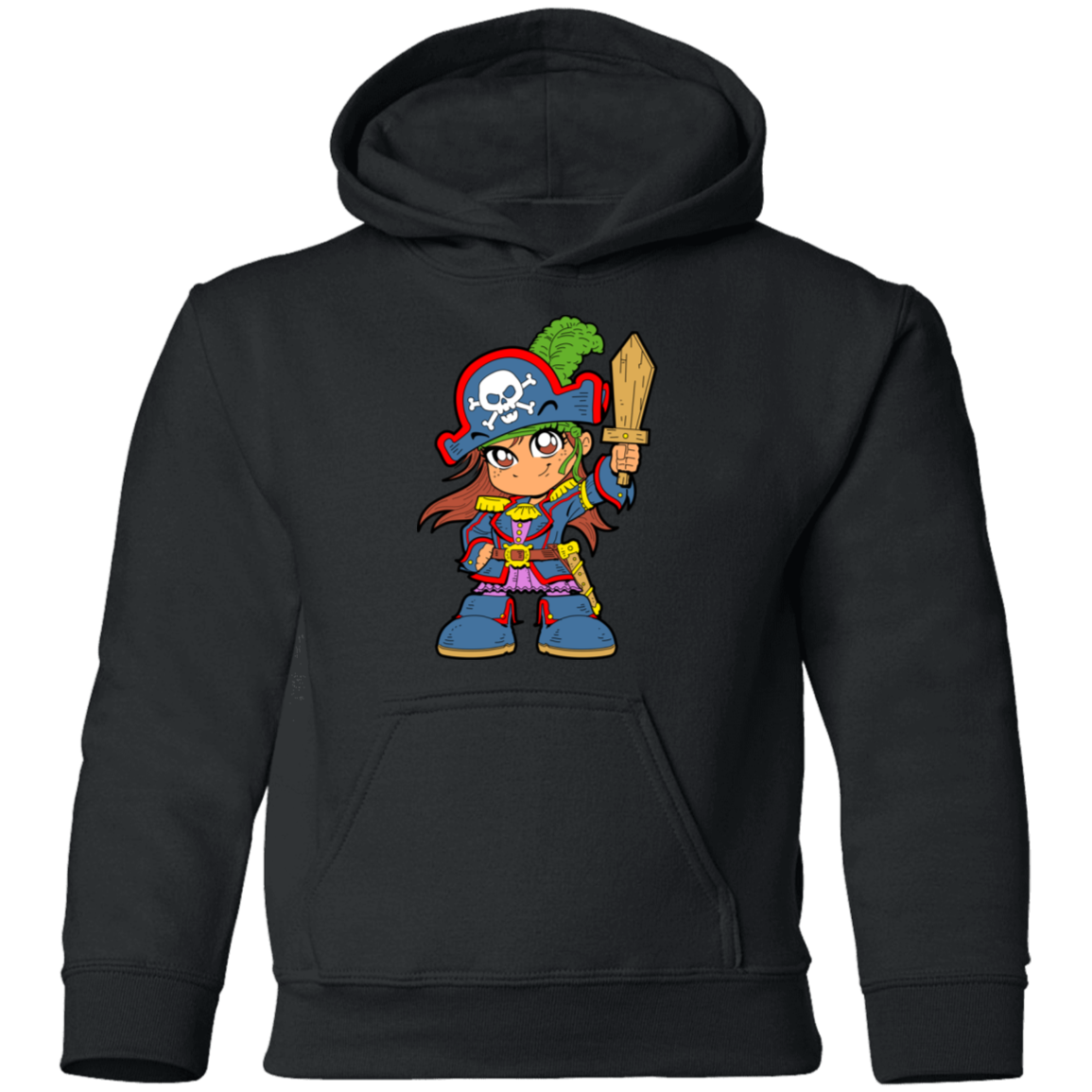 Pirate Girl Cartoon Kids Hoodie