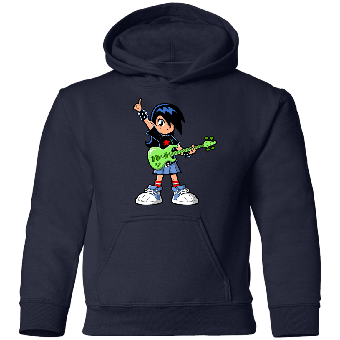 Guitar Girl Cartoon Kids Hoodie