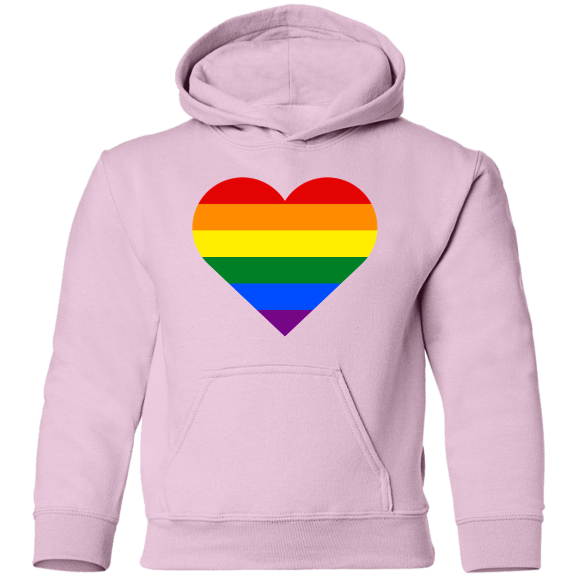 Rainbow Stripes Heart Kids Hoodie