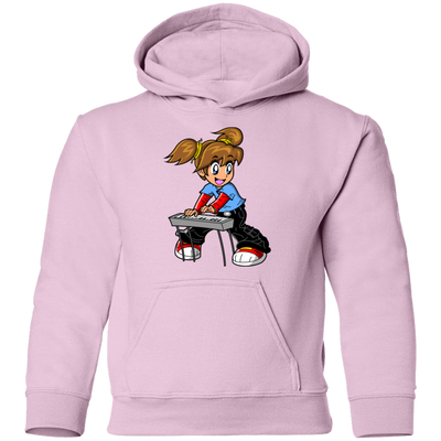 Keyboard Girl Cartoon Kids Hoodie