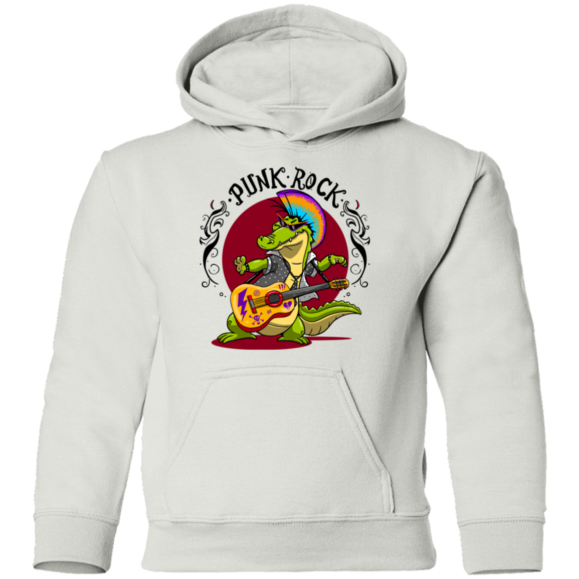 Punk Rock Star Alligator Kids Hoodie