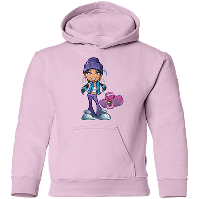 Cartoon Girl Boombox Kids Hoodie