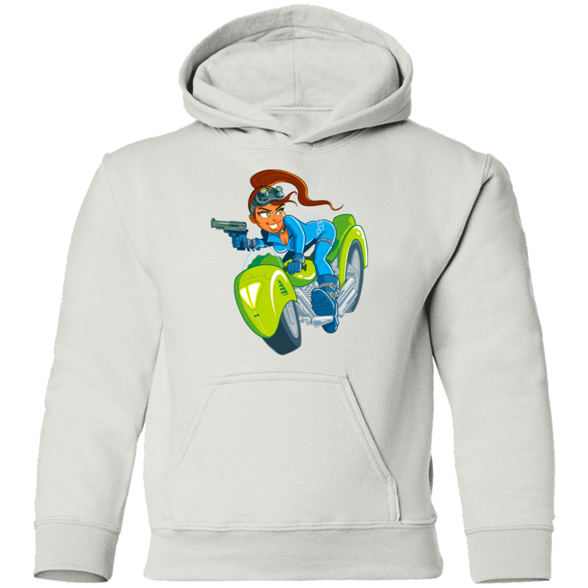 Motorcycle Girl Kids Hoodie