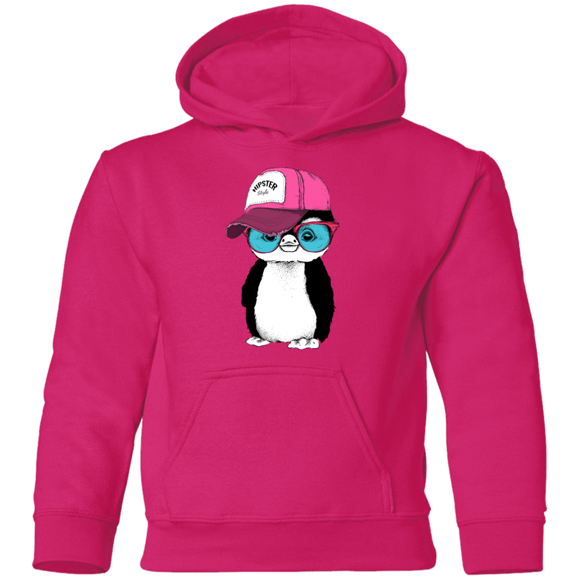 Hipster Penguin Kids Hoodie