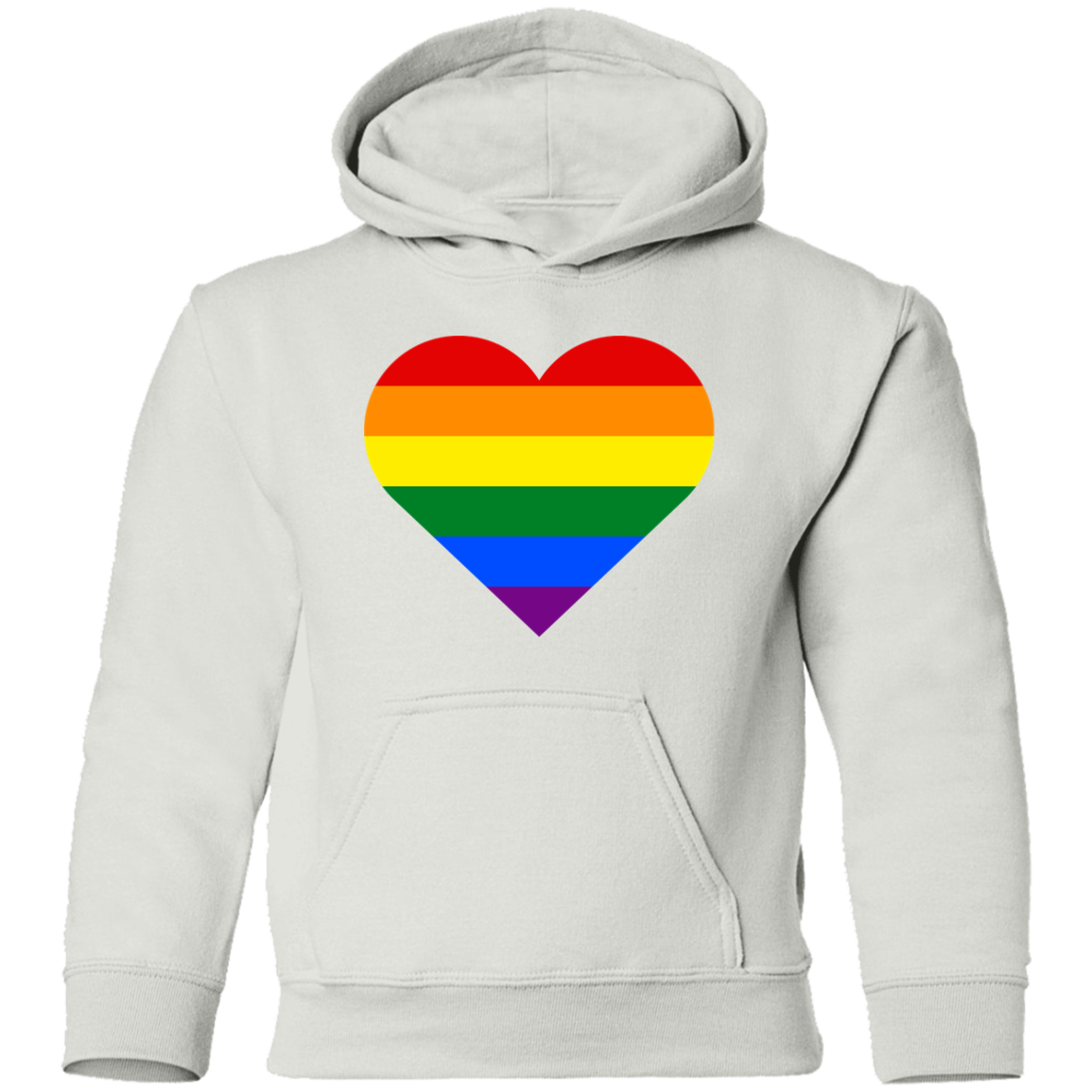 Rainbow Stripes Heart Kids Hoodie