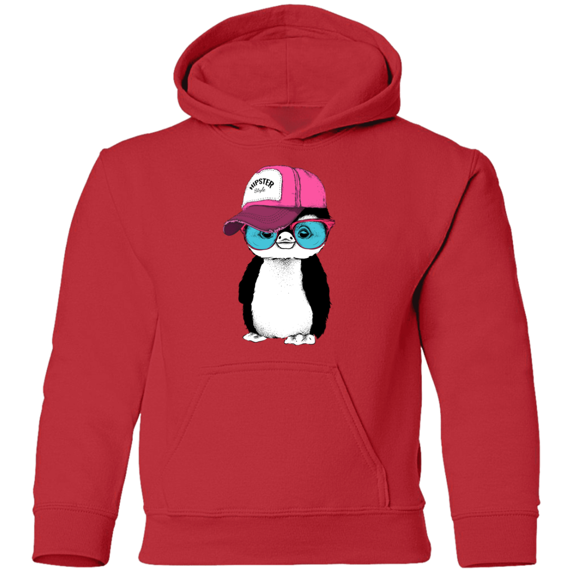 Hipster Penguin Kids Hoodie