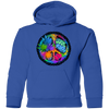 Colorful Floral Peace Sign Kids Hoodie