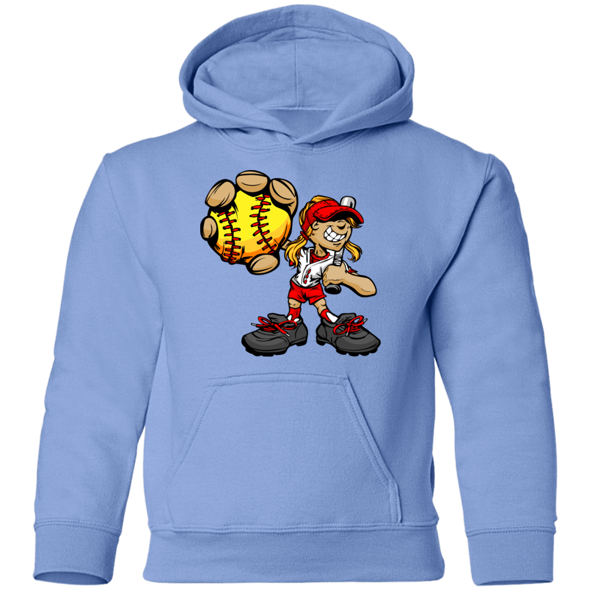 Softball Girl Kids Hoodie