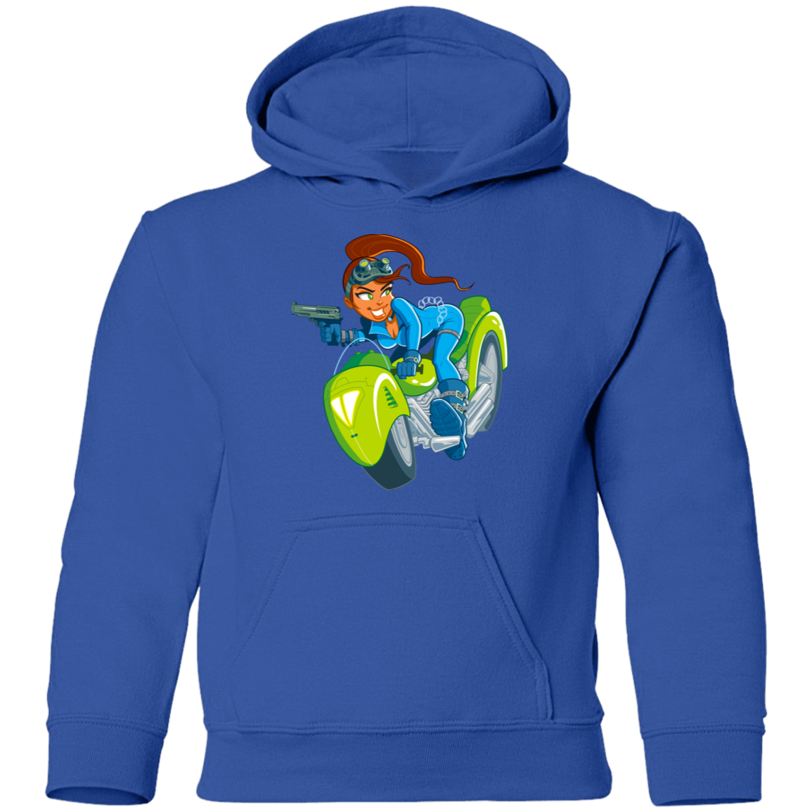 Motorcycle Girl Kids Hoodie