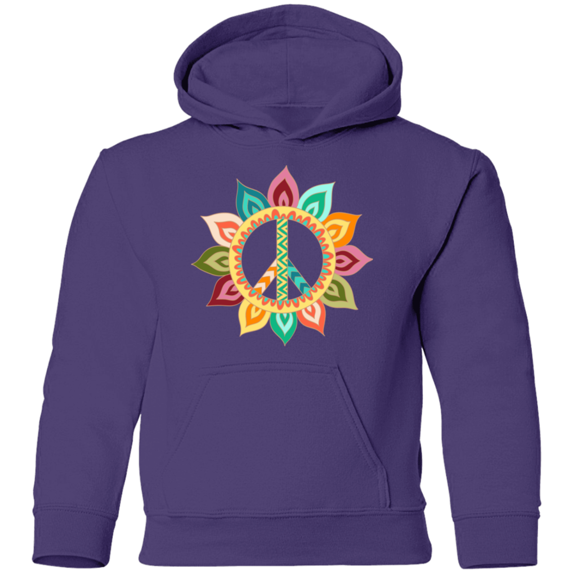 Floral Peace Sign Kids Hoodie