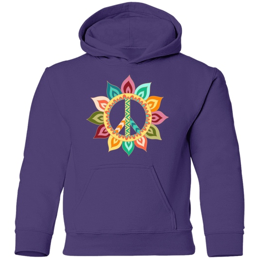 Floral Peace Sign Kids Hoodie