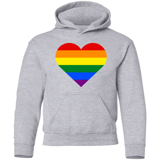 Rainbow Stripes Heart Kids Hoodie