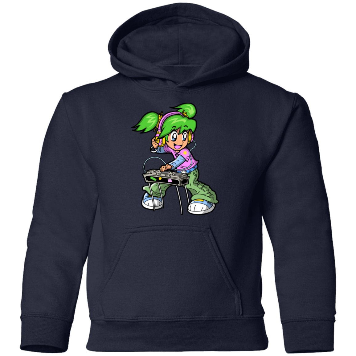 DJ Girl Cartoon Kids Hoodie
