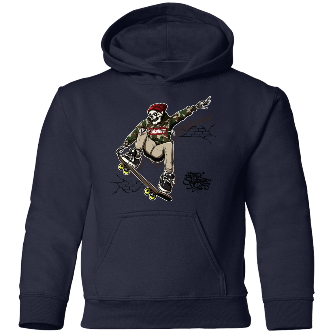 Skeleton Skater Kids Hoodie