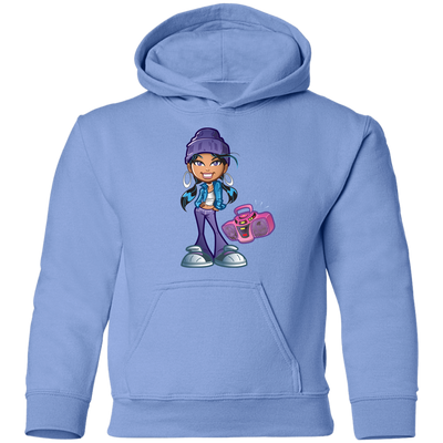 Cartoon Girl Boombox Kids Hoodie