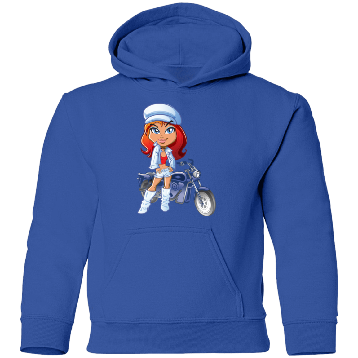 Motorcycle Girl Kids Hoodie