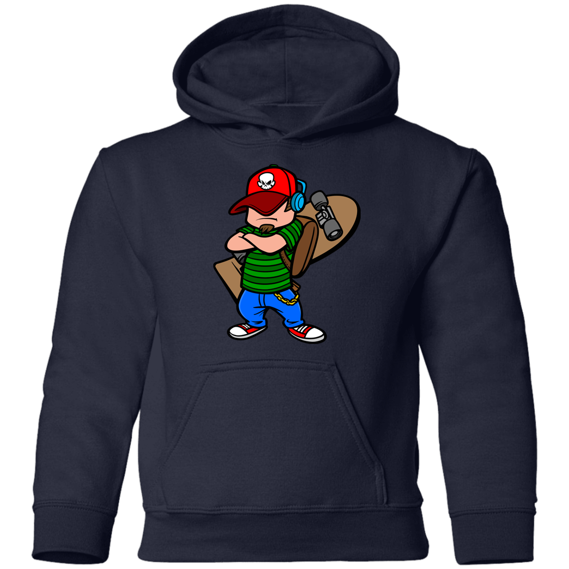 Skater Boy Cartoon Kids Hoodie