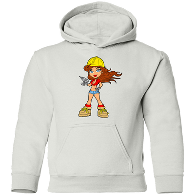 Construction Girl Cartoon Kids Hoodie