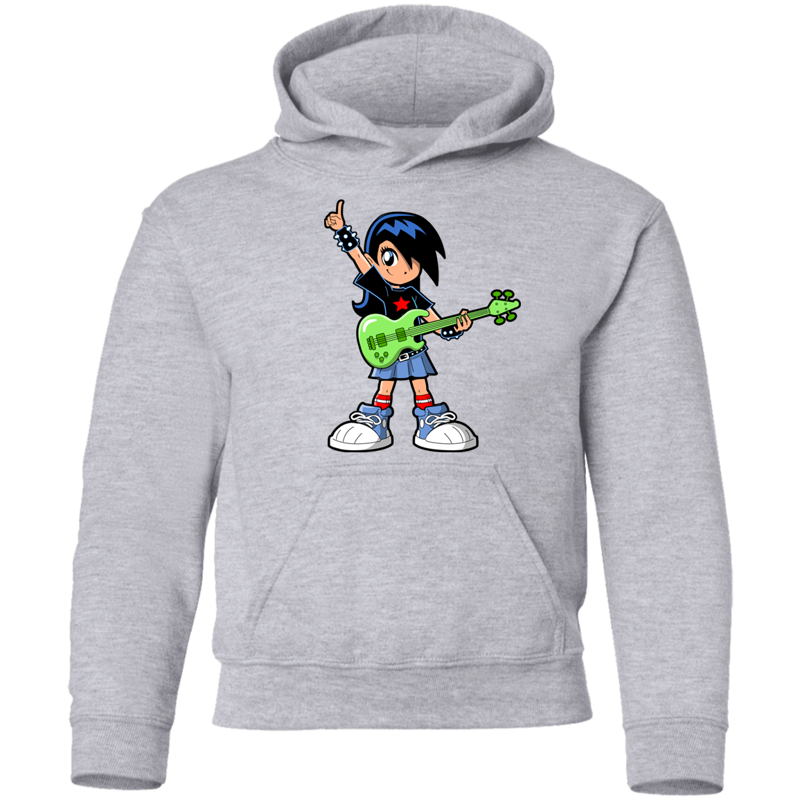 Guitar Girl Cartoon Kids Hoodie