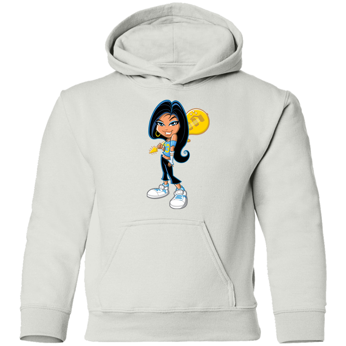 Guitar Girl Cartoon Kids Hoodie