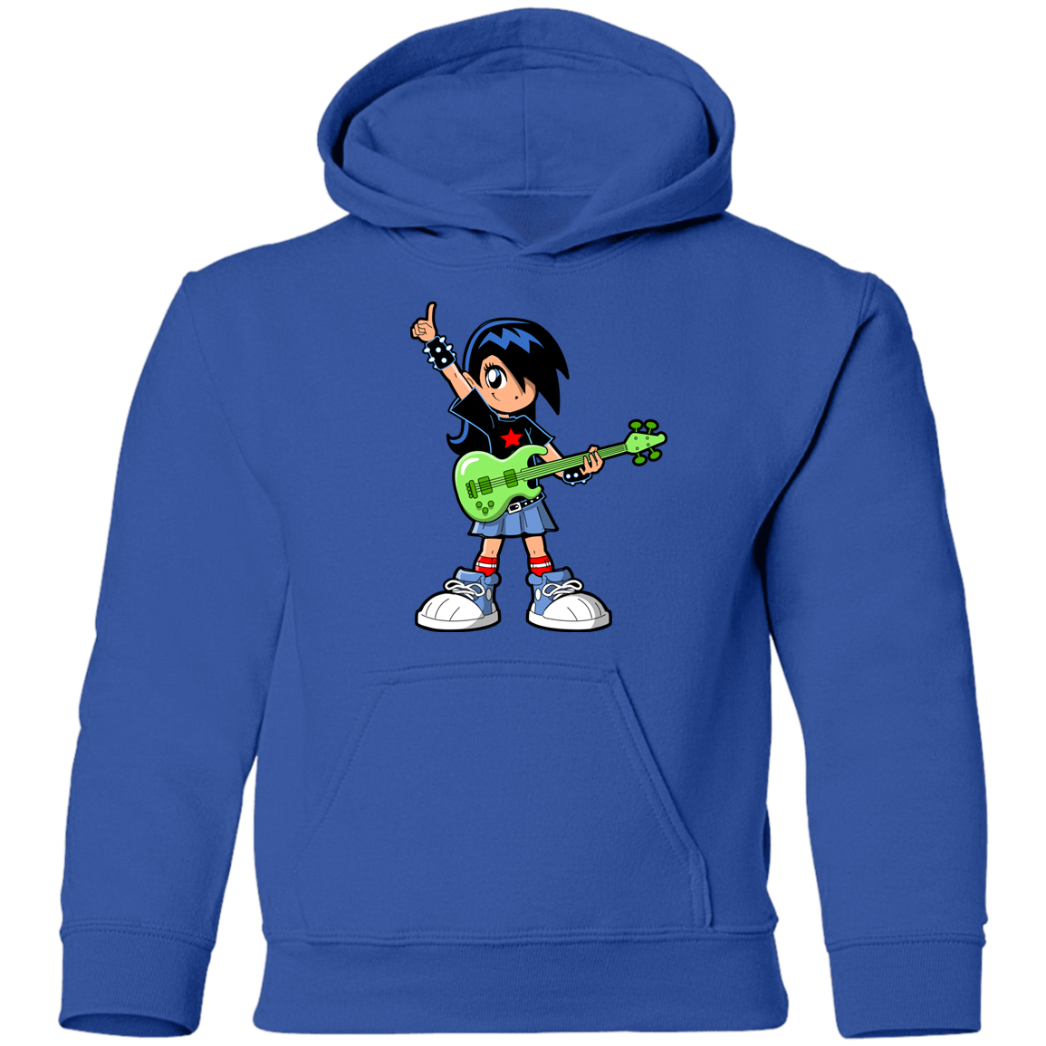 Guitar Girl Cartoon Kids Hoodie