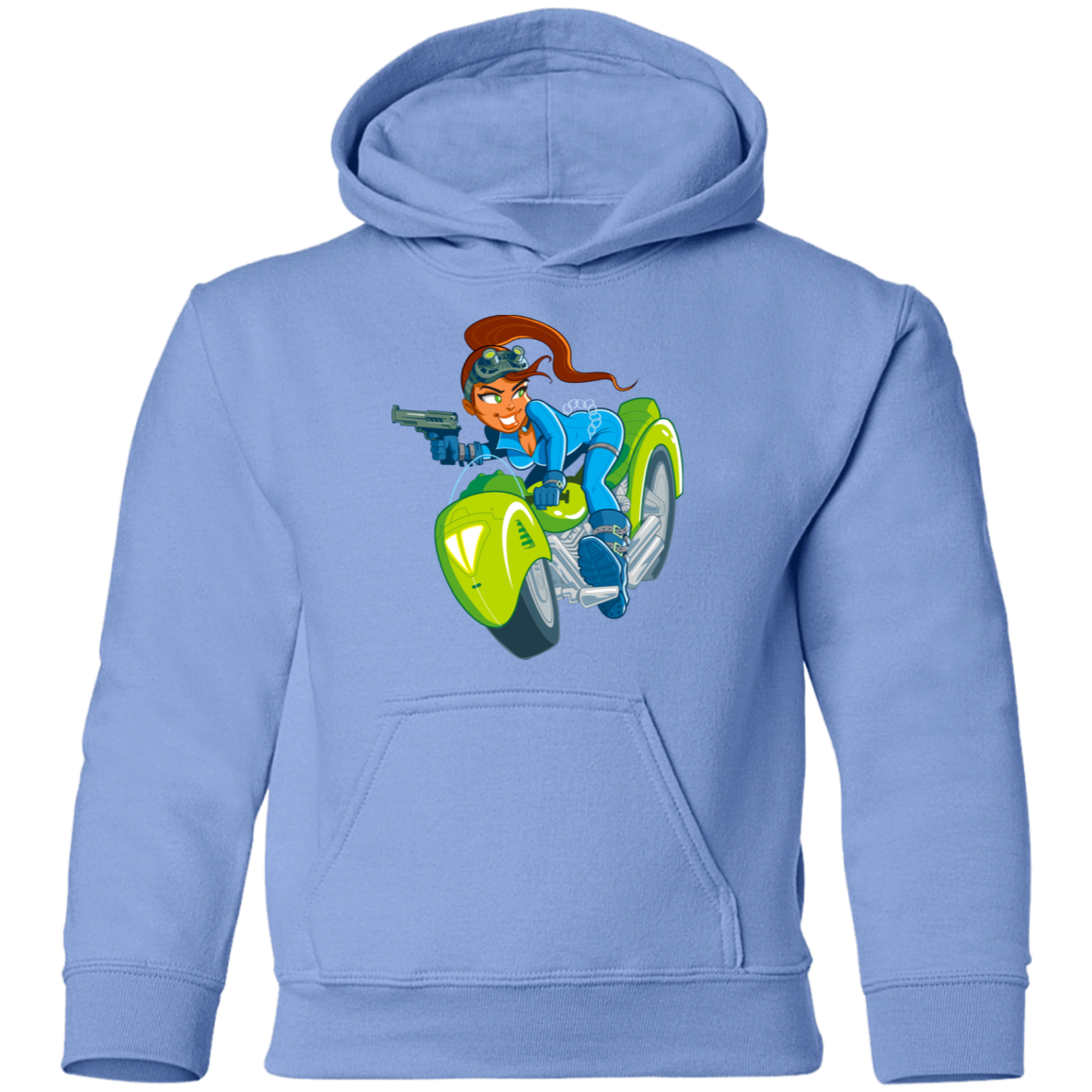 Motorcycle Girl Kids Hoodie