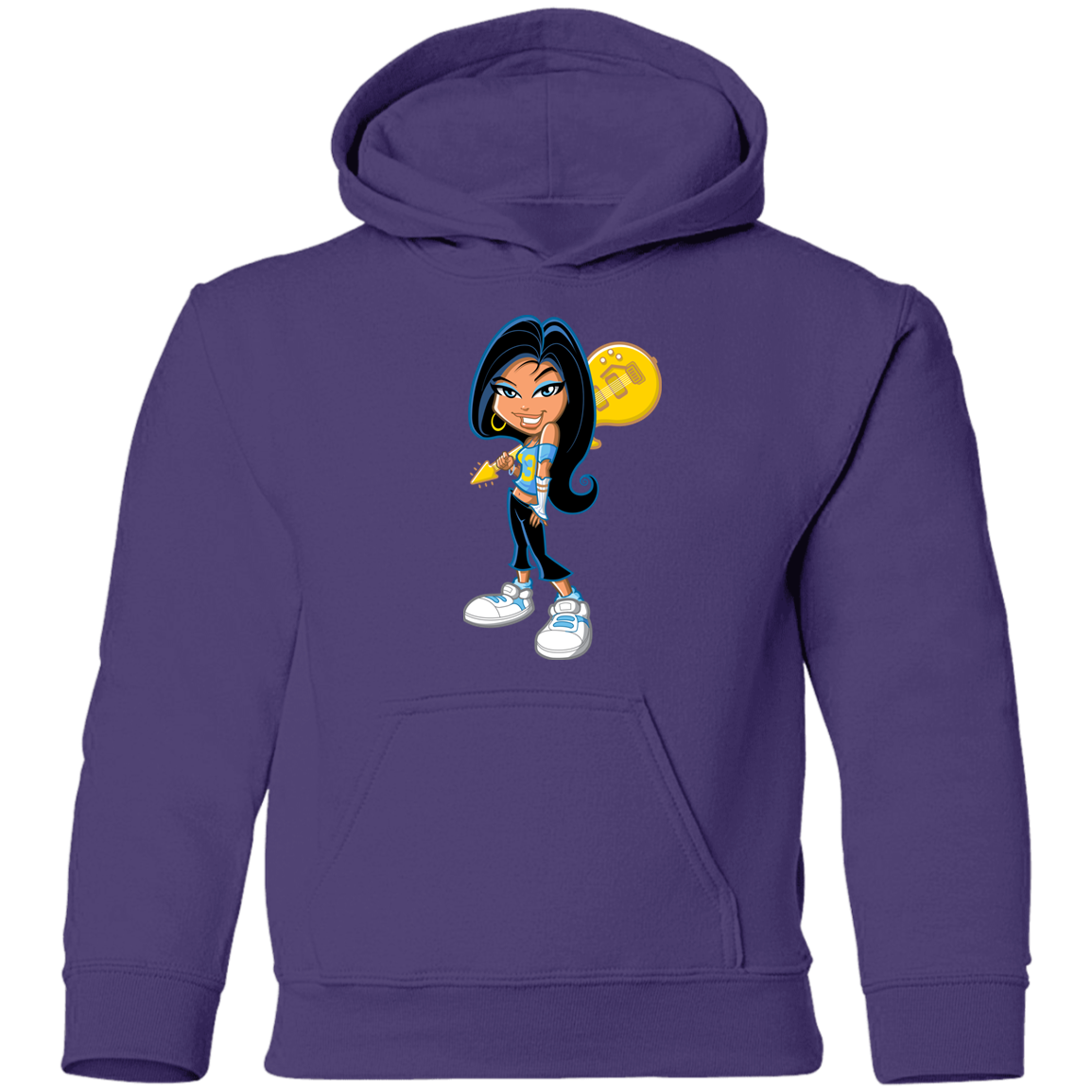 Guitar Girl Cartoon Kids Hoodie