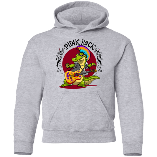 Punk Rock Star Alligator Kids Hoodie