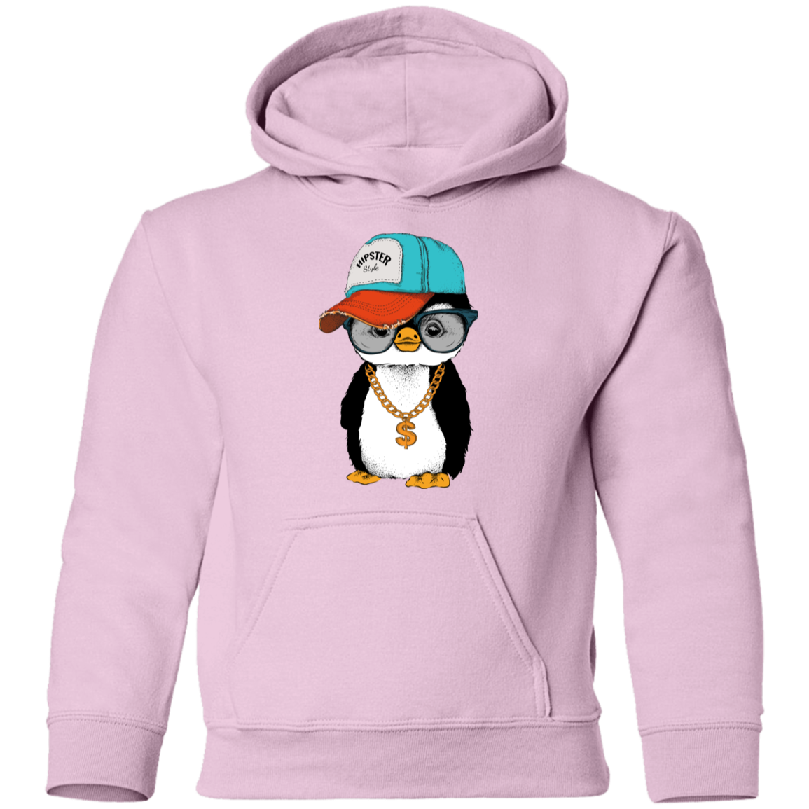 Cool Hipster Penguin Kids Hoodie
