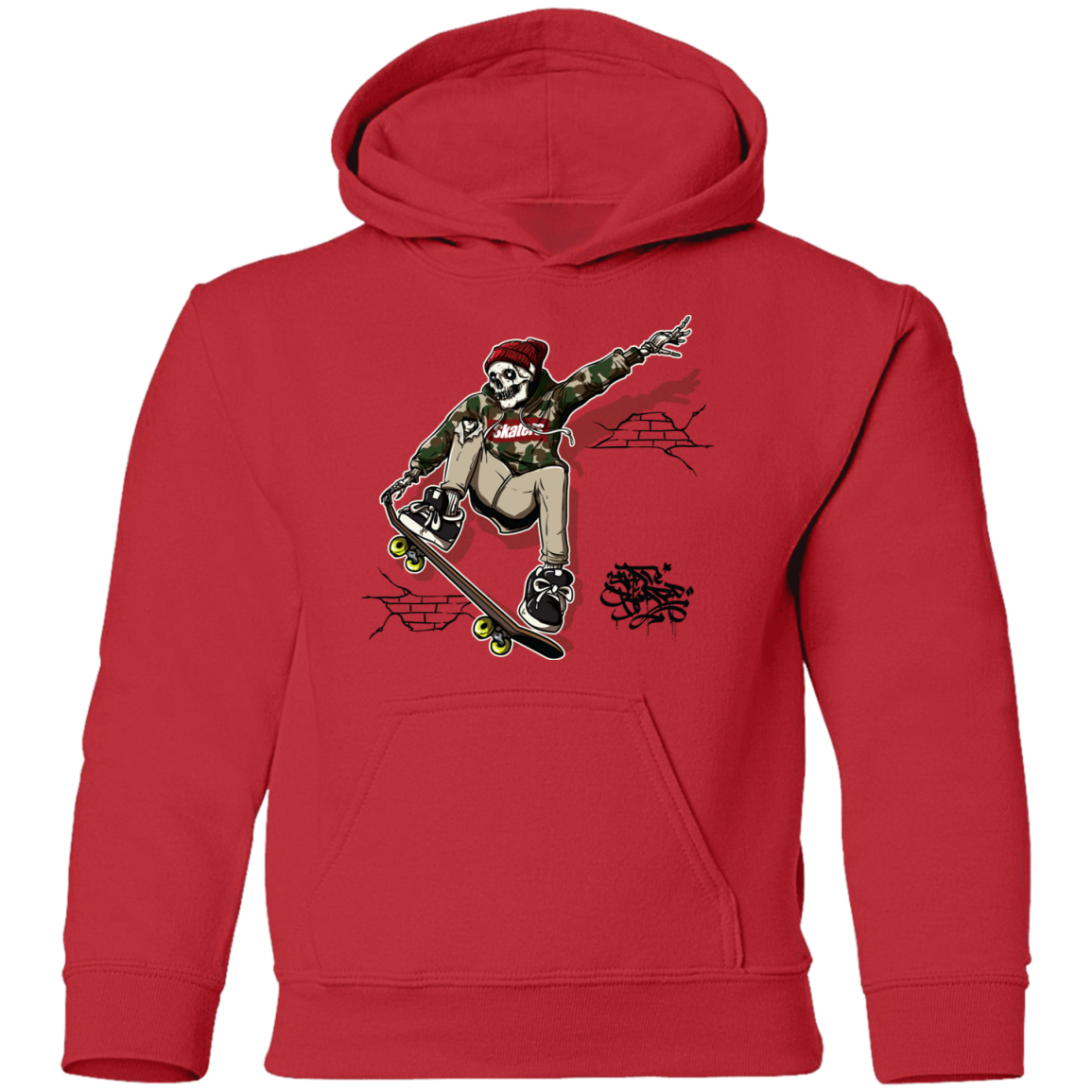 Skeleton Skater Kids Hoodie