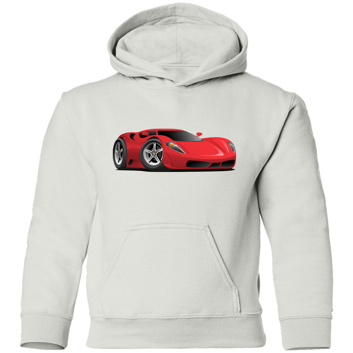 Red Sports Car Kids Hoodie