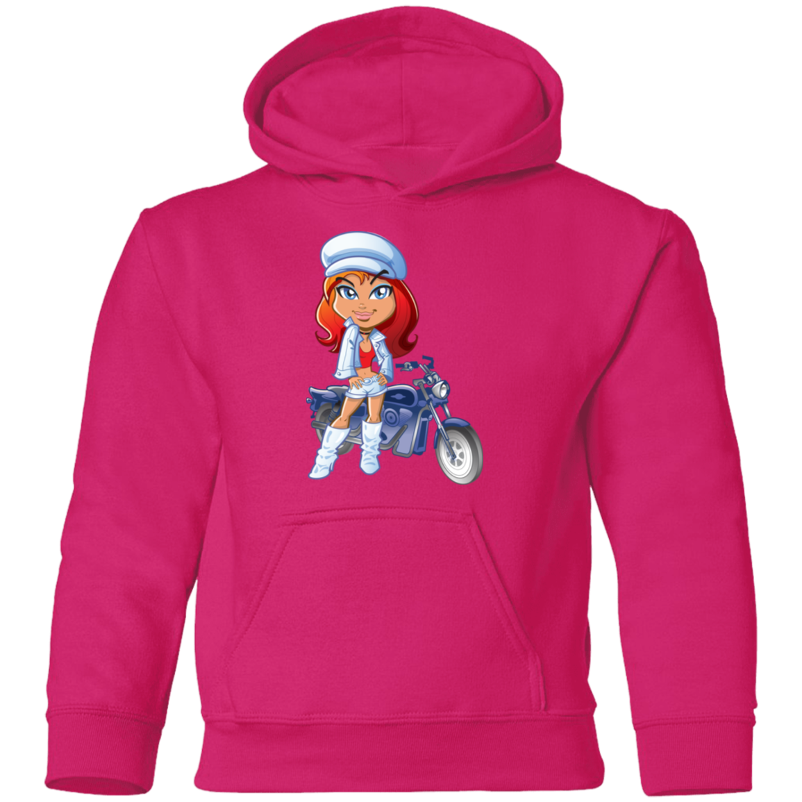Motorcycle Girl Kids Hoodie