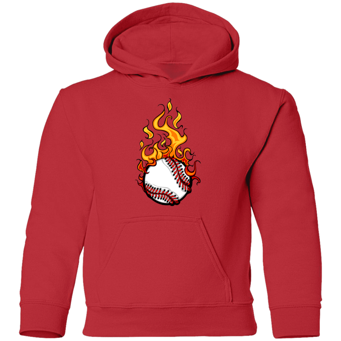 Fire Baseball Kids Hoodie