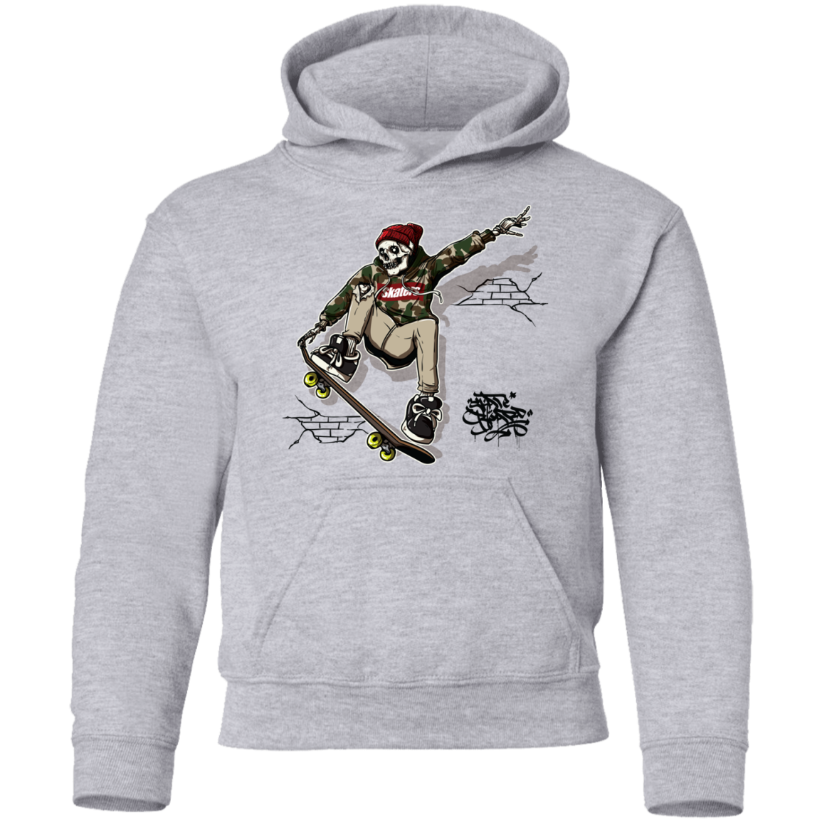 Skeleton Skater Kids Hoodie