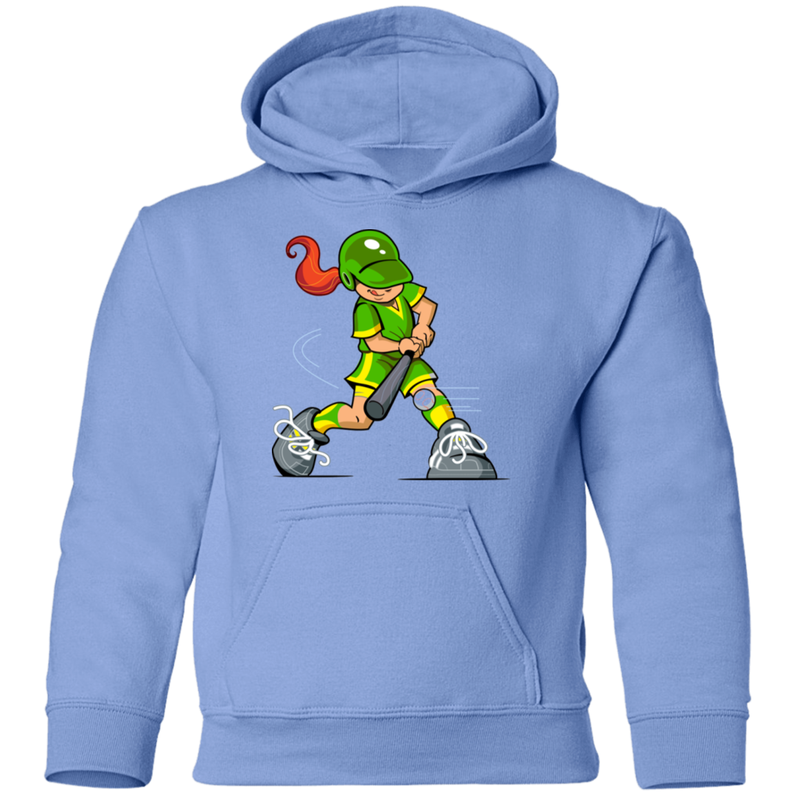 Softball Cartoon Girl Kids Hoodie