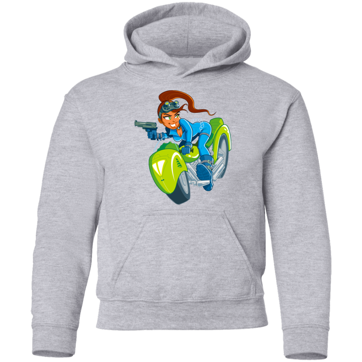 Motorcycle Girl Kids Hoodie