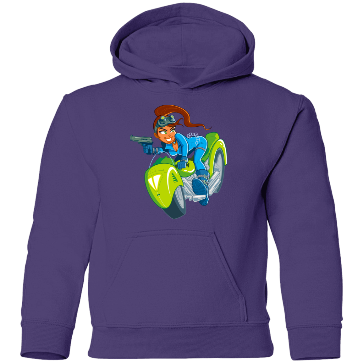 Motorcycle Girl Kids Hoodie