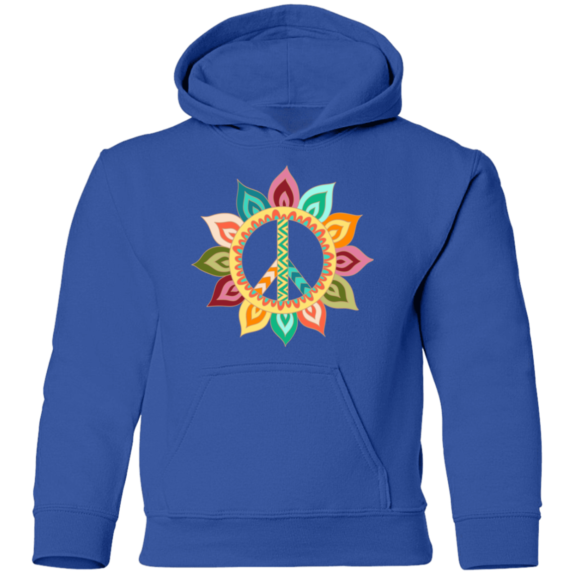 Floral Peace Sign Kids Hoodie