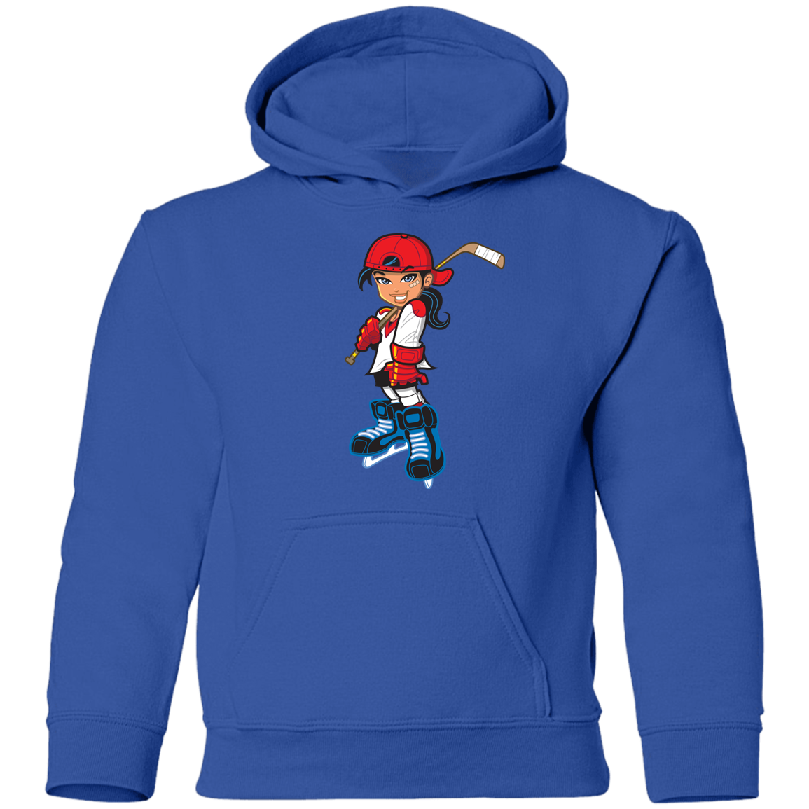 Hockey Girl Cartoon Kids Hoodie