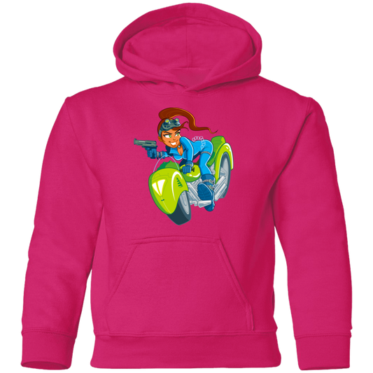 Motorcycle Girl Kids Hoodie