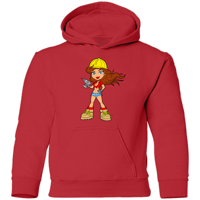 Construction Girl Cartoon Kids Hoodie